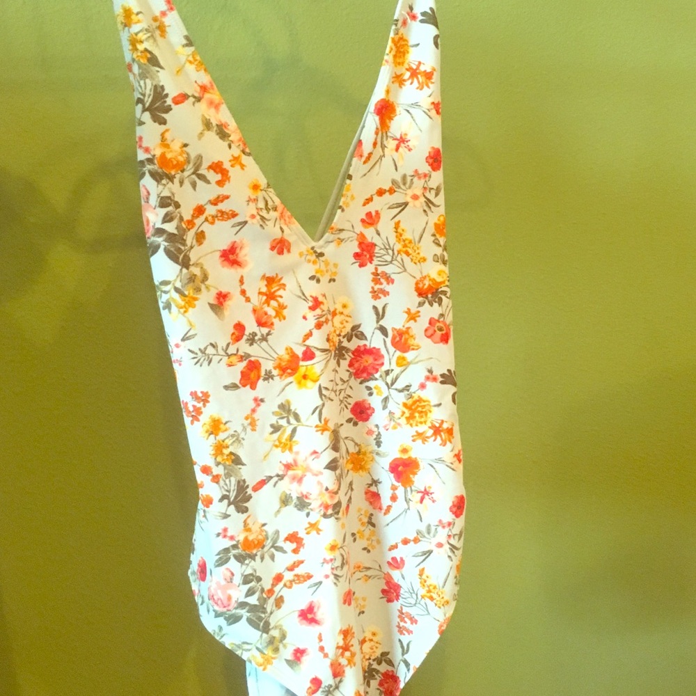 Halter Floral One-Piece swimsuit